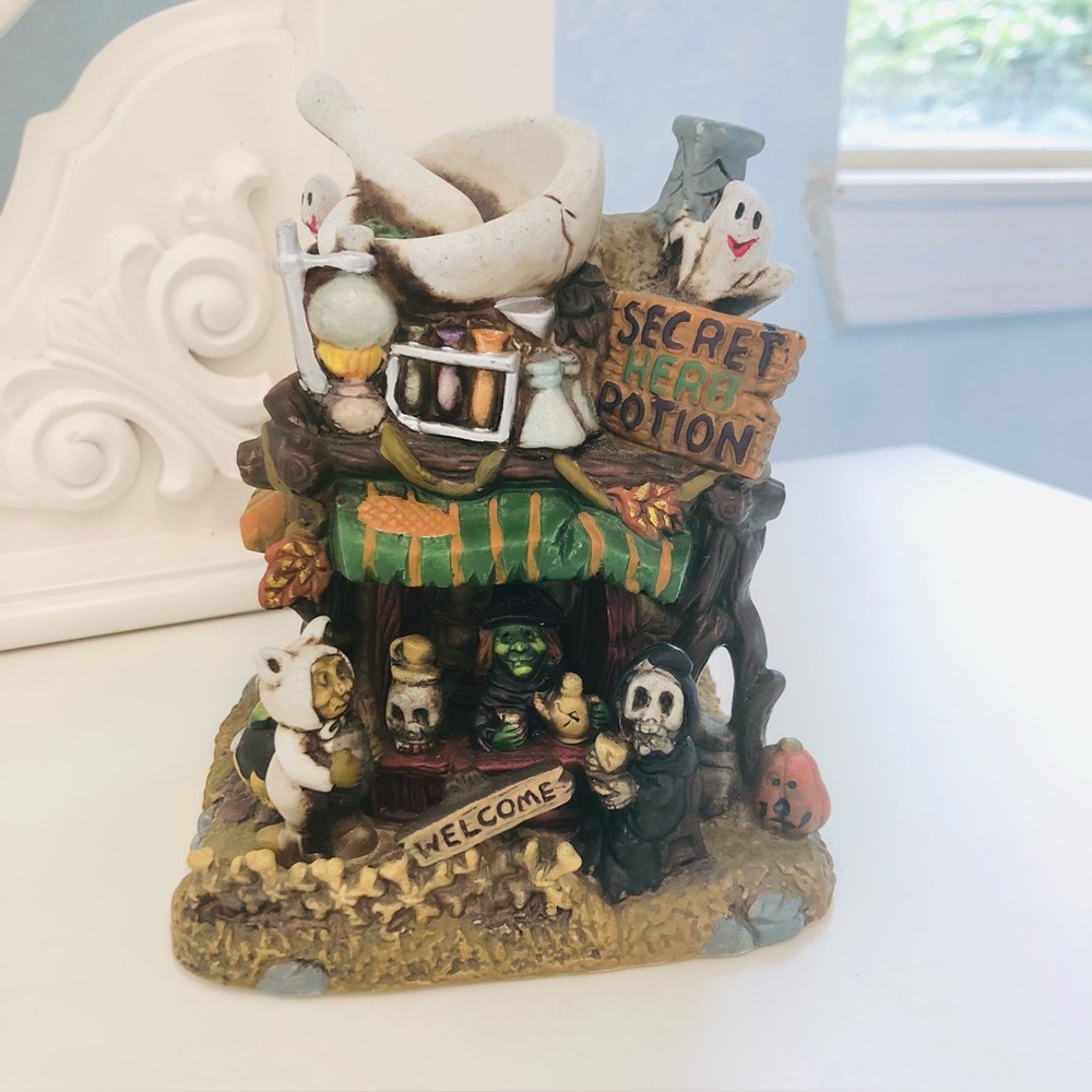 Vintage Spooky Hollow Halloween Secret Herb Potion House Village Decor, NO CORD
